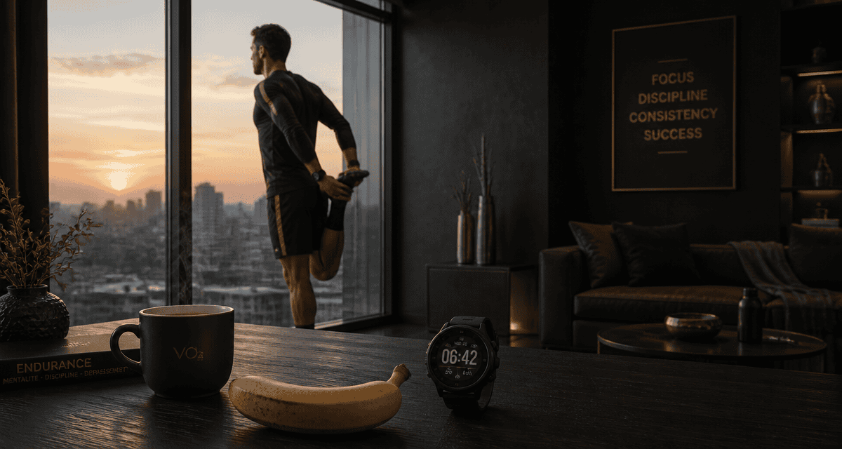 courir avant ou apres manger coureur s’étire matin