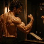 Exercice biceps homme contraction miroir