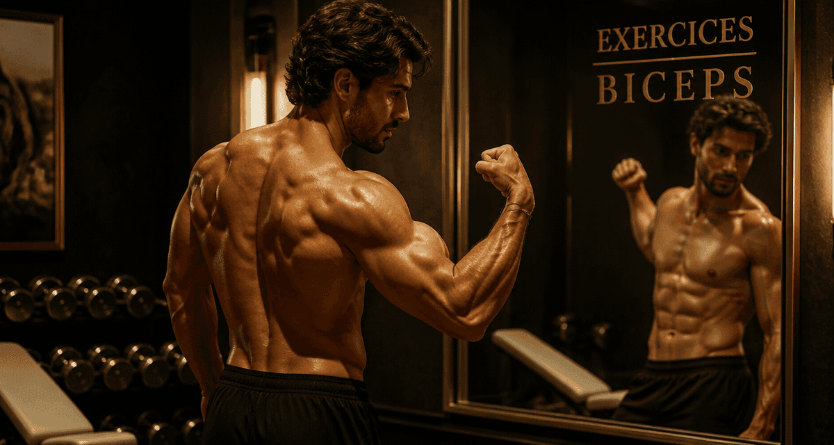 Exercice biceps homme contraction miroir