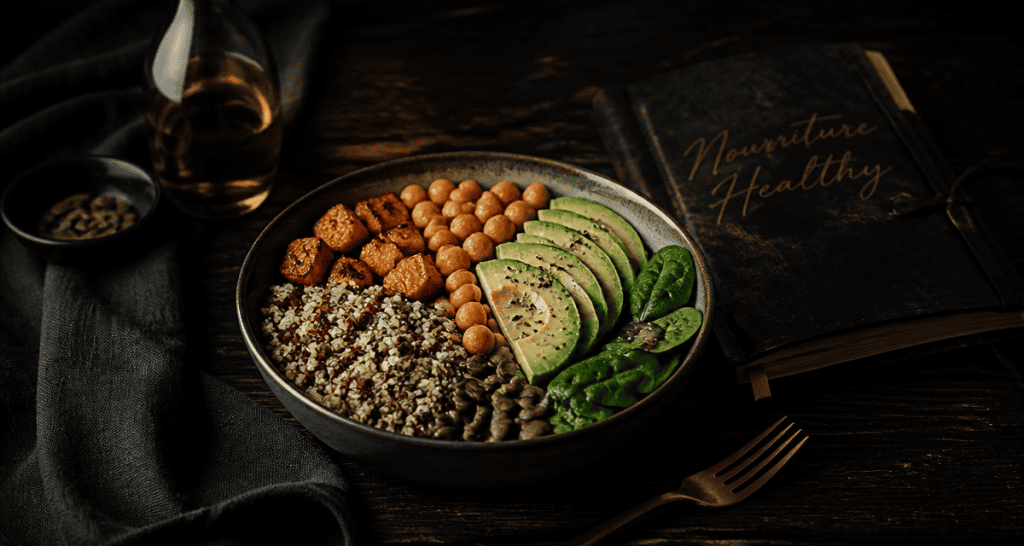 nourriture healthy Buddha bowl sur table
