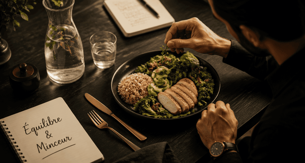 nutrition perdre du poids homme prépare assiette équilibrée