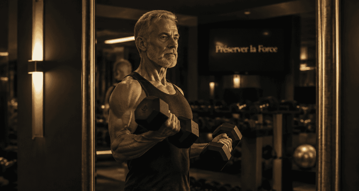 perte masse musculaire age homme haltères