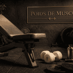 poid de muscu sur banc et sol home-gym