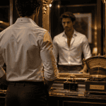 poids pour 1m75 homme, style élégant devant miroir
