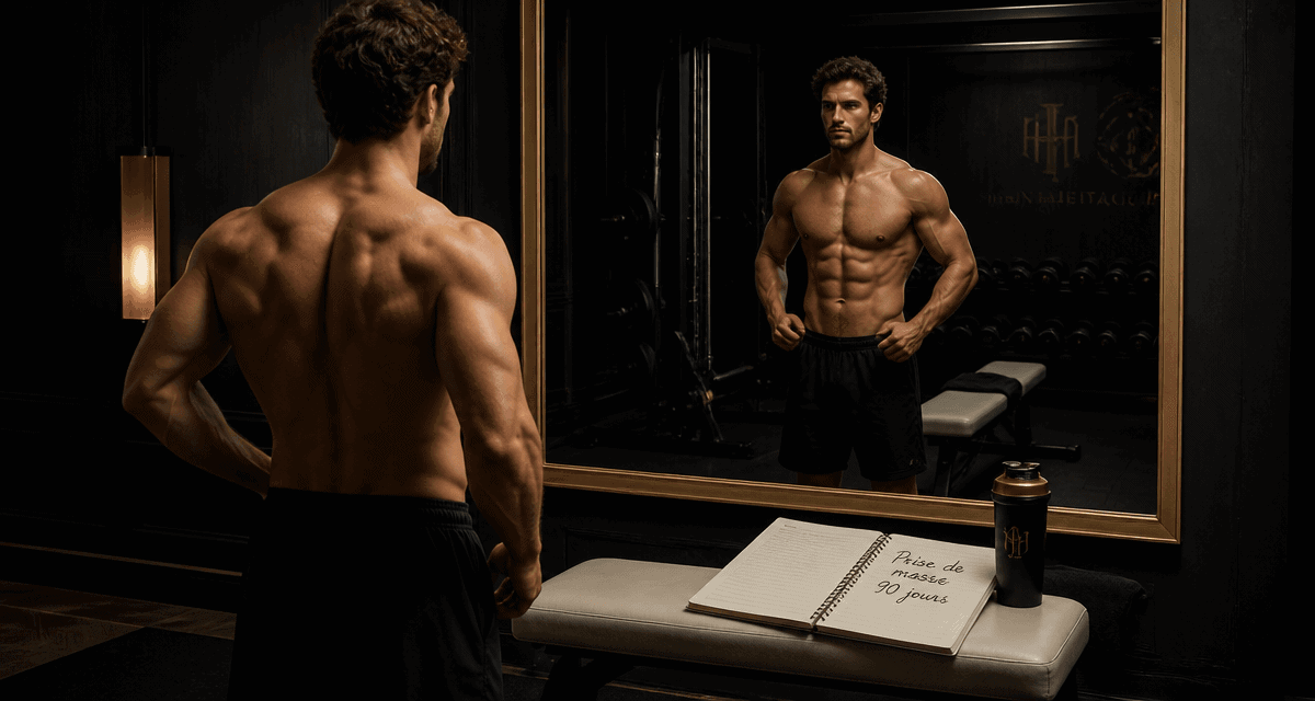 prise de masse 3 mois homme musclé miroir