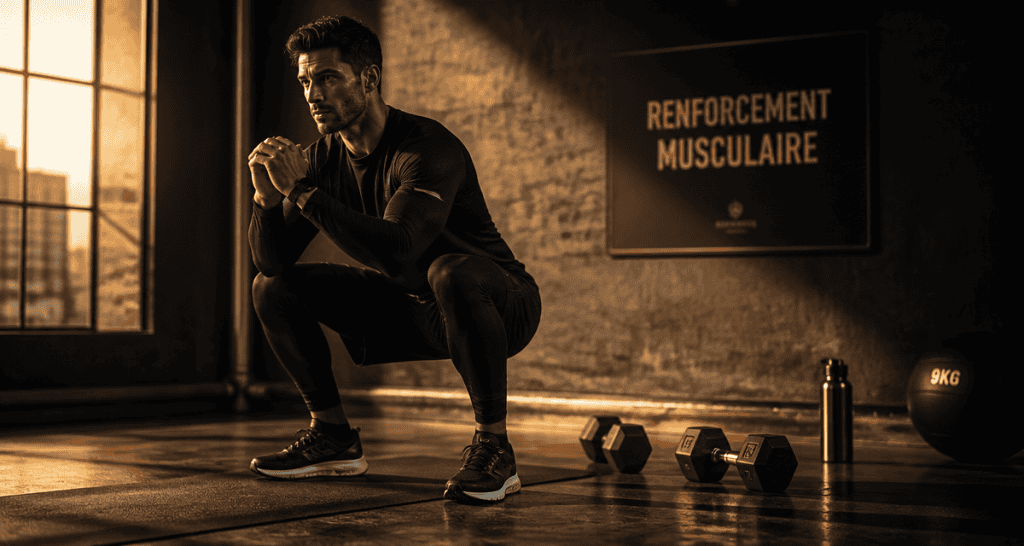 renforcement musculaire course a pied athlète squat