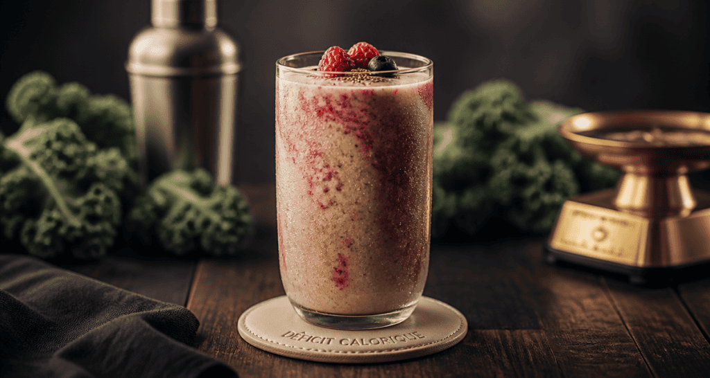 smoothie proteine pour maigrir verre baies chia