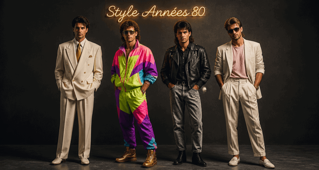 tenue année 80 homme quatre styles iconiques