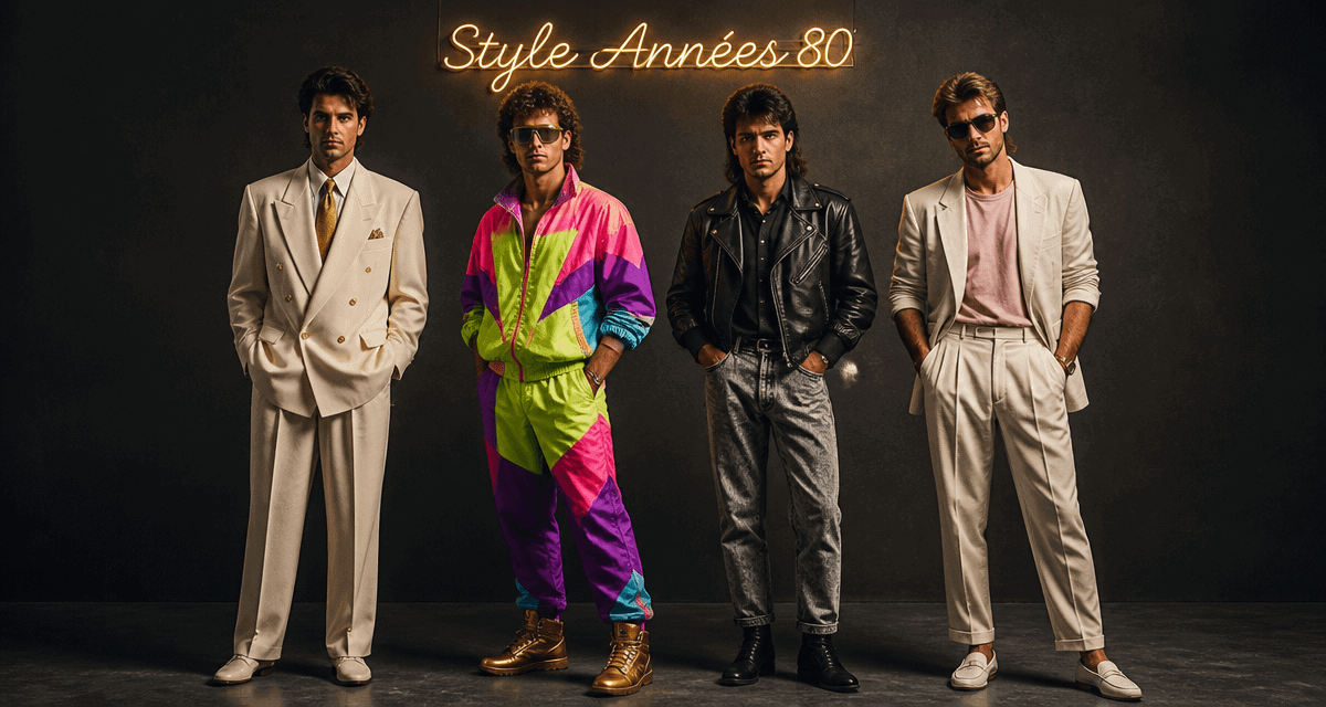 tenue année 80 homme quatre styles iconiques