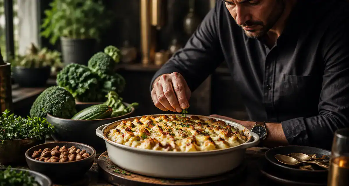 aliments pauvre en glucide gratin chou-fleur bacon fromage