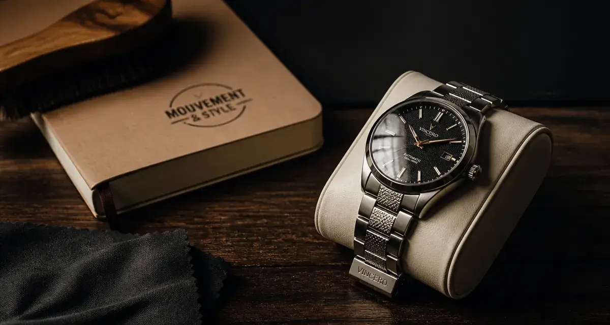 Belle montre homme en acier, verre saphir, style masculin