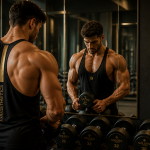 debardeur musculation pour homme devant miroir