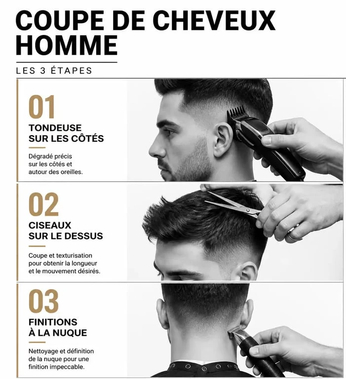 Étapes pour réaliser une coupe de cheveux homme à la maison