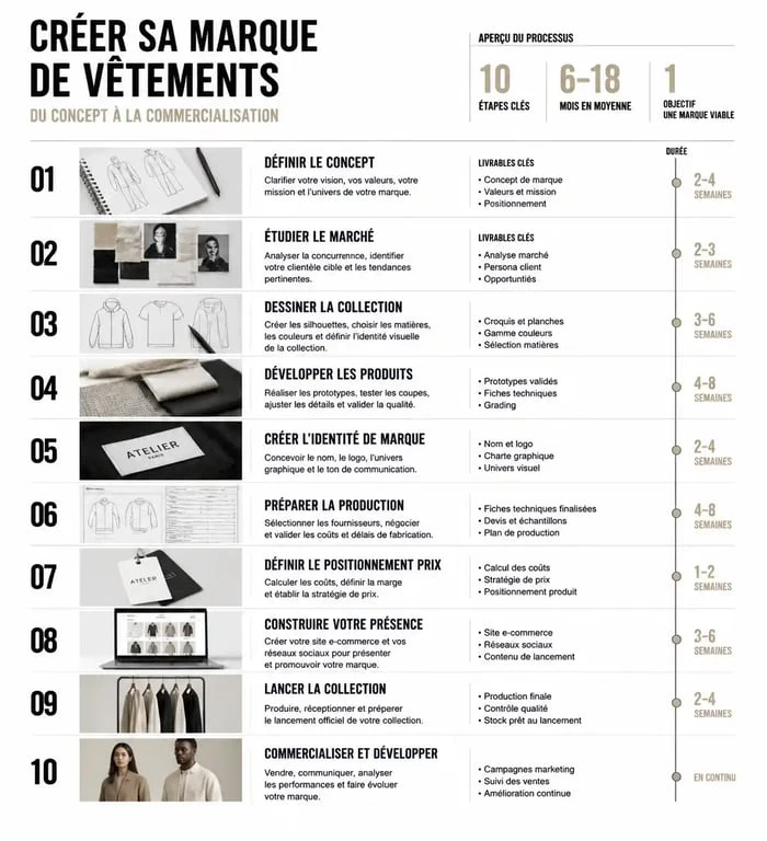Étapes pour créer sa marque de vêtement : du concept à la vente
