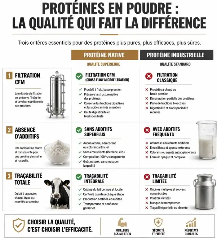 Comparatif des critères de qualité pour choisir la meilleure marque de protéine en poudre