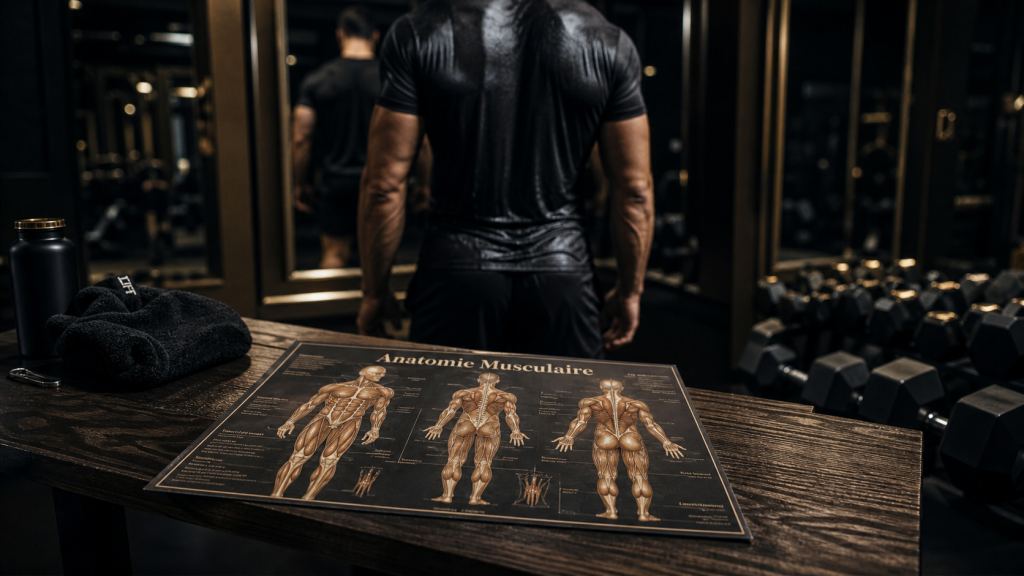 Muscle du corps sport : planche d’anatomie en salle de sport