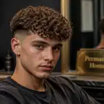 permanente cheveux homme boucles dégradé américain