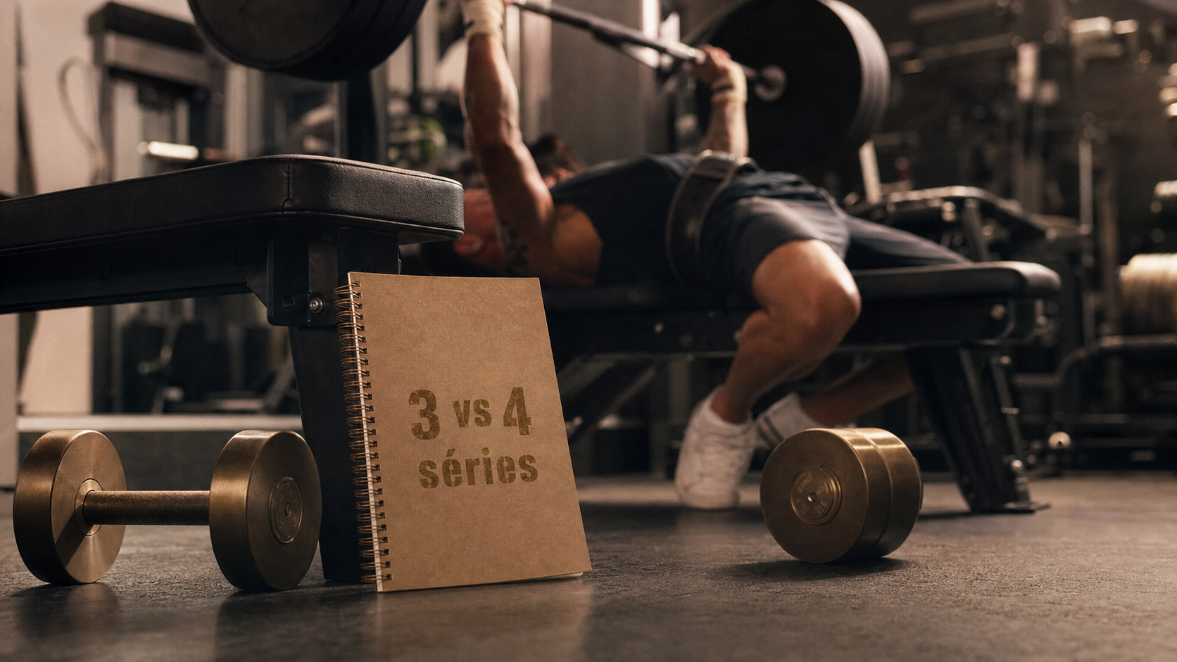 3 ou 4 series muscu : banc et haltères, bon choix selon niveau et récupération