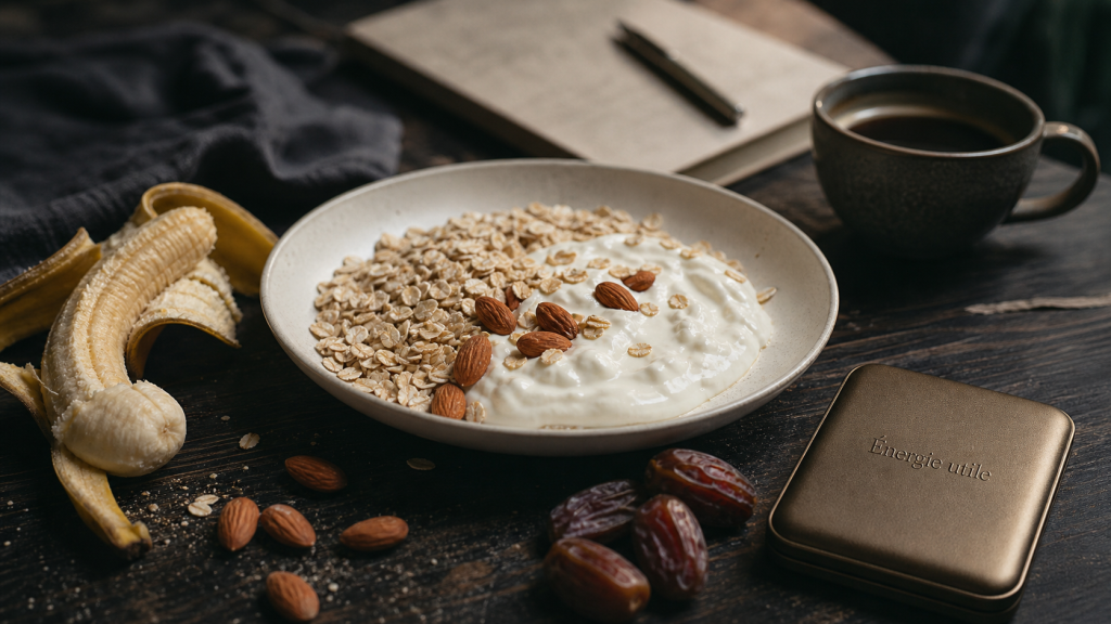 Aliment qui donne de l energie rapidement : banane, avoine et fruits secs