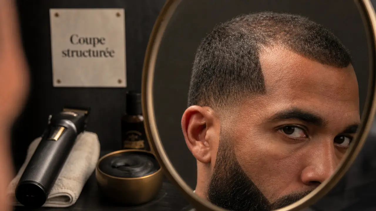 Coupe calvitie : golfes et vertex, barbe taillée