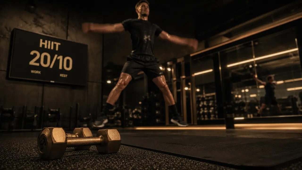 HIIT perte de poids : jumping jacks en salle de sport