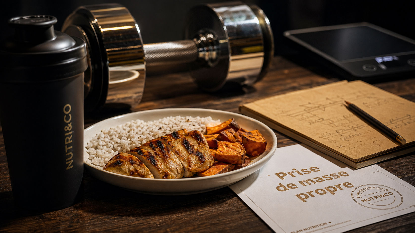 Prise de masse propre : haltère et repas muscle sans excès de gras