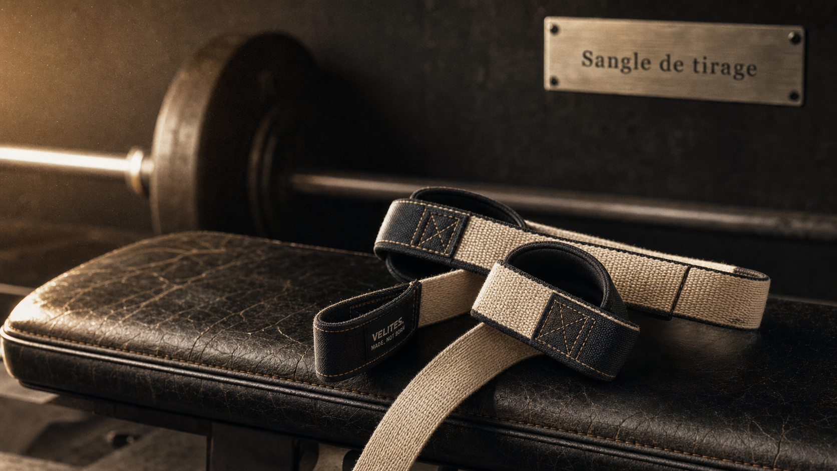 Sangle de tirage musculation avec grip solide, longueur 60 cm