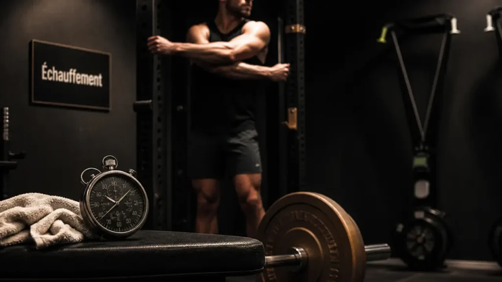 Échauffement avant muscu : 3 phases, 10 minutes, montée en charge