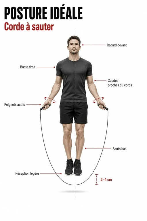 Technique et posture pour perdre du poids avec la corde à sauter
