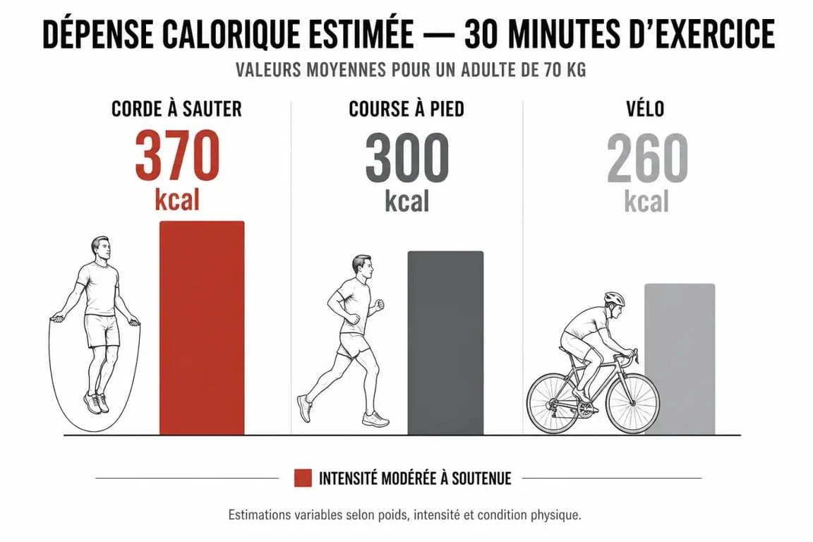 Comparatif dépense calorique corde à sauter vs running pour perdre du poids