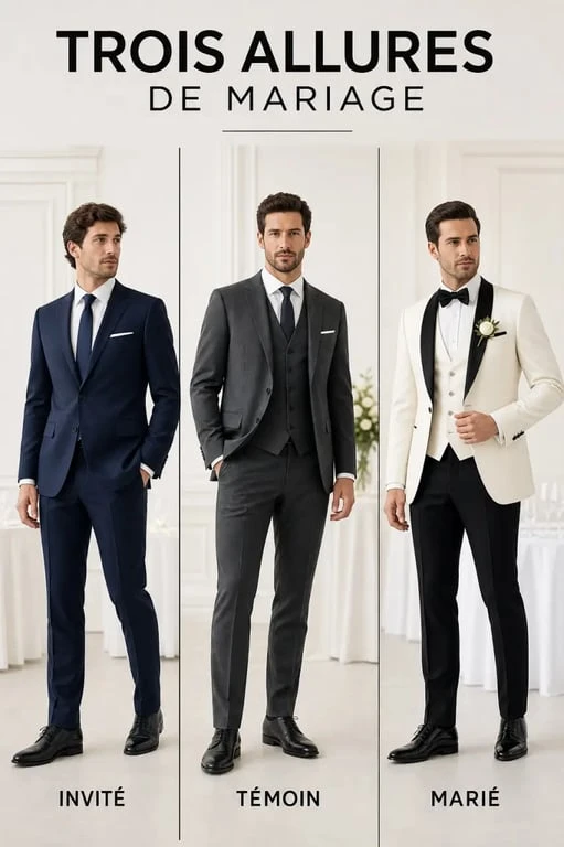 Comment s habiller pour un mariage homme : trois tenues selon le rôle, invité, témoin et marié