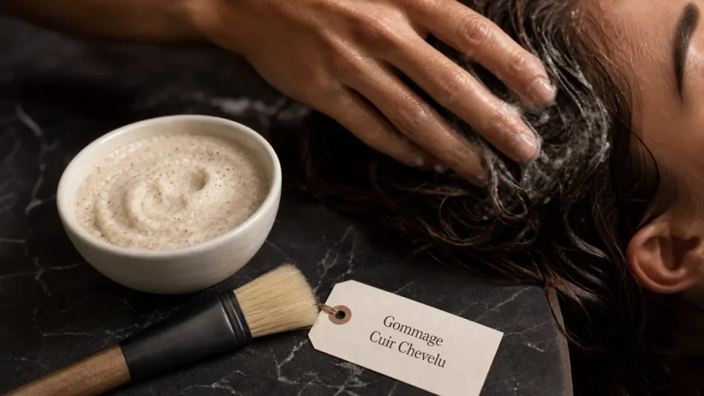 Gommage cheveux pour cuir chevelu : exfoliation douce