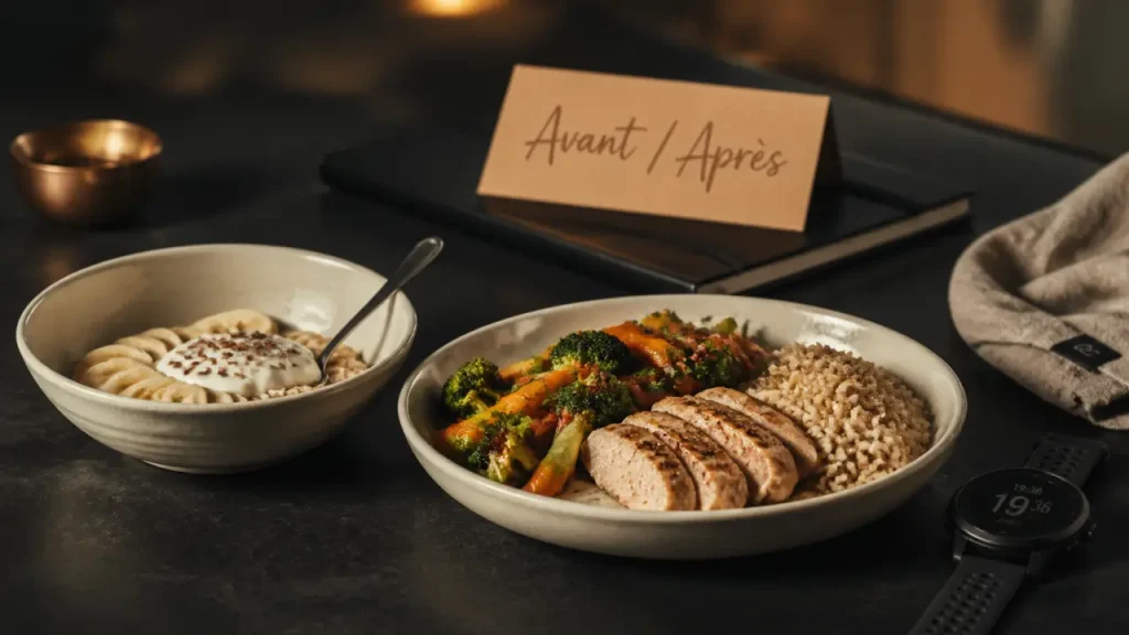 perte de poids manger avant ou apres le sport : repas avant et après entraînement
