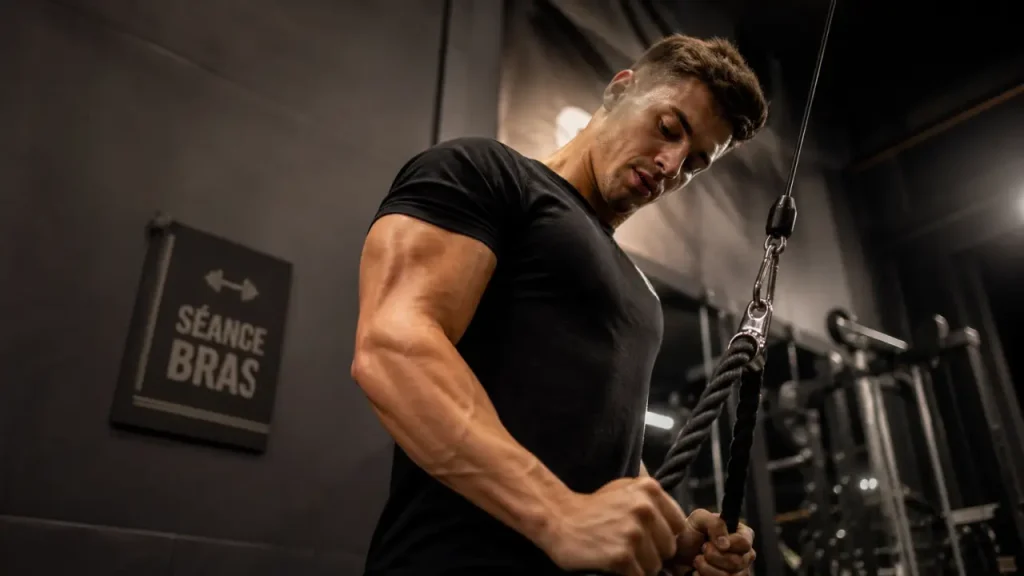 Seance bras muscu : triceps à la poulie haute