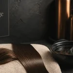 Soin cheveux ternes : mèche terne puis brillante après rinçage acide
