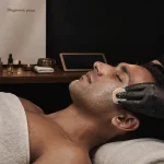 Soin du visage pour homme en institut, diagnostic peau en cabine