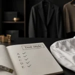 Test style vestimentaire : carnet et tenue minimaliste vintage chic