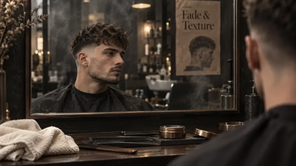 Coiffure homme 2026, coupe textured crop avec côtés dégradés et texture naturelle