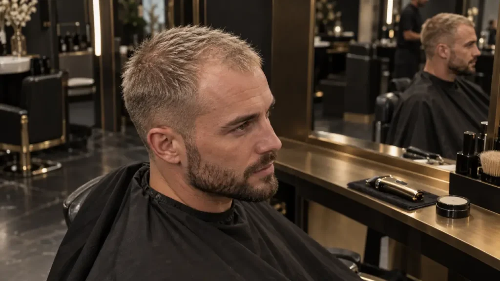 Coiffure homme calvitie : le gel brillant qui révèle chaque zone clairsemée