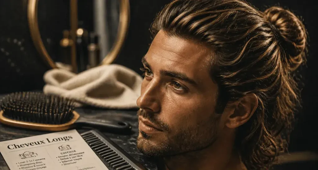 Coiffure homme cheveux longs : brosse et peigne pour l’entretien