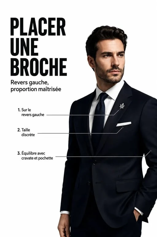 Comment porter une broche costume homme sur le revers gauche