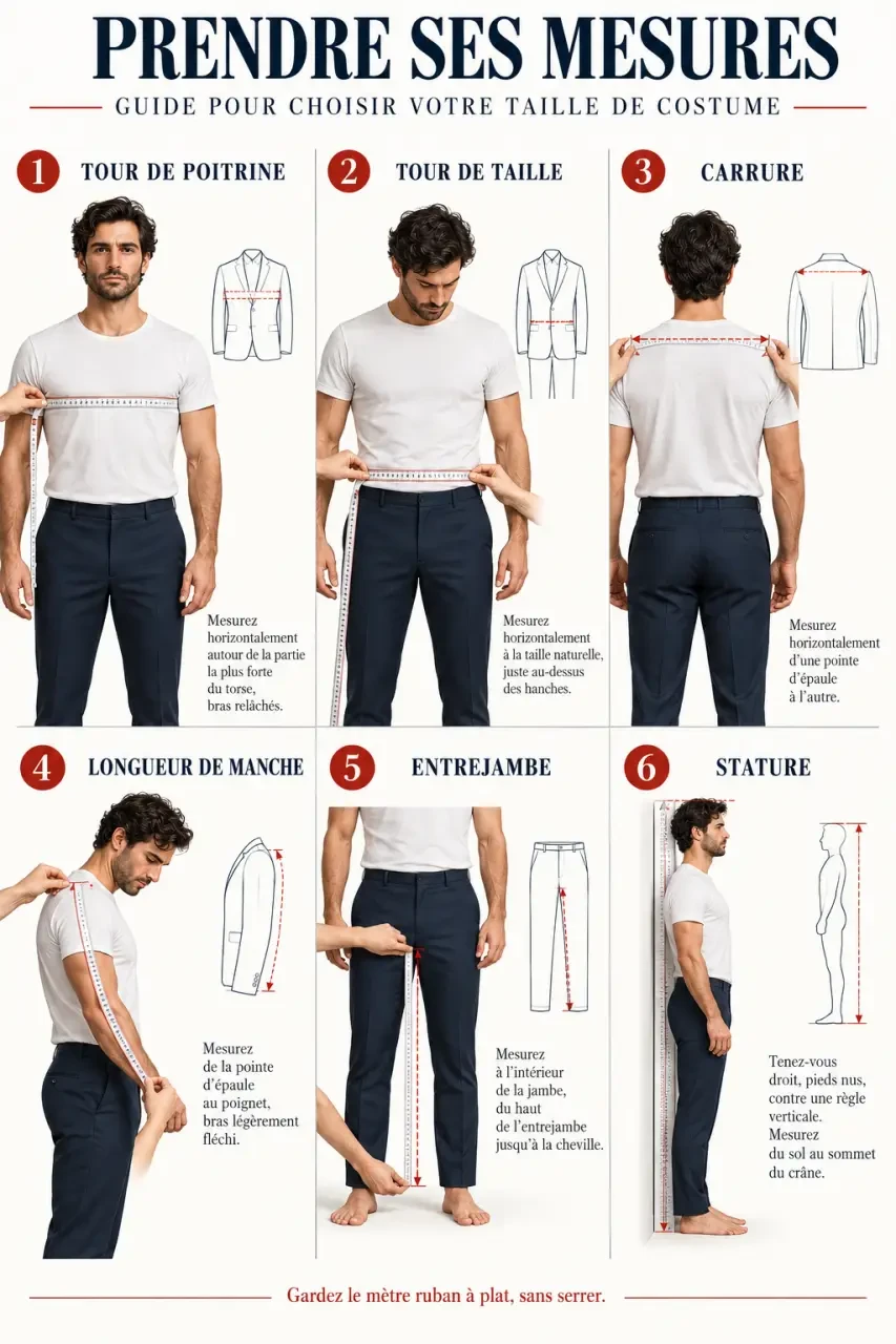 Mesures essentielles pour choisir une taille de costume homme