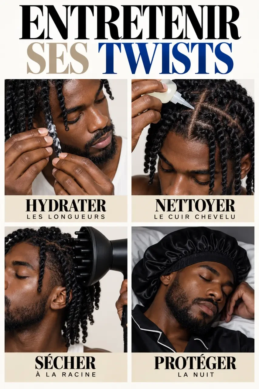 Entretien et hydratation d'une twist coiffure homme