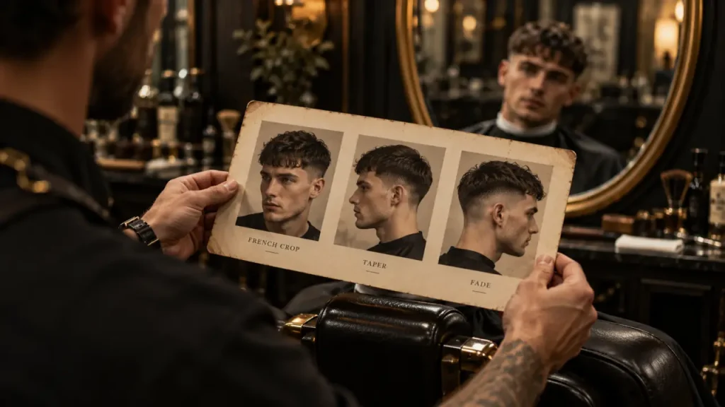 Model coiffure homme : coupe facile au salon de barbier